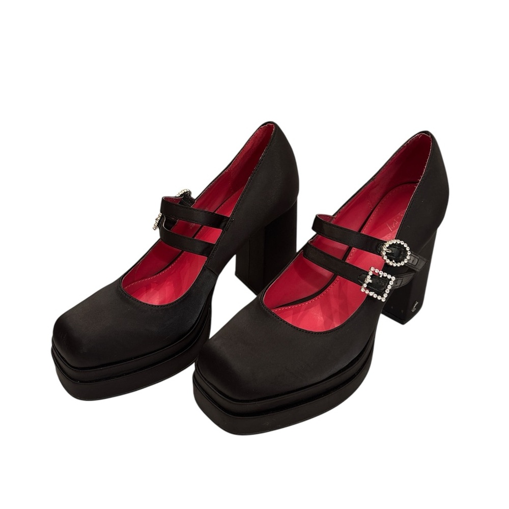 Circus by Sam Edelman Black Heels with Rhinestone Accents - Picture 3 of 9